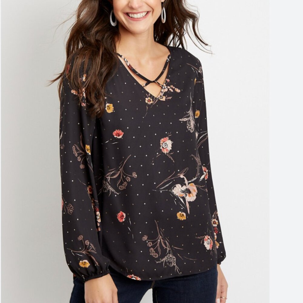 Twisted Lattice Neck Blouse - NWT